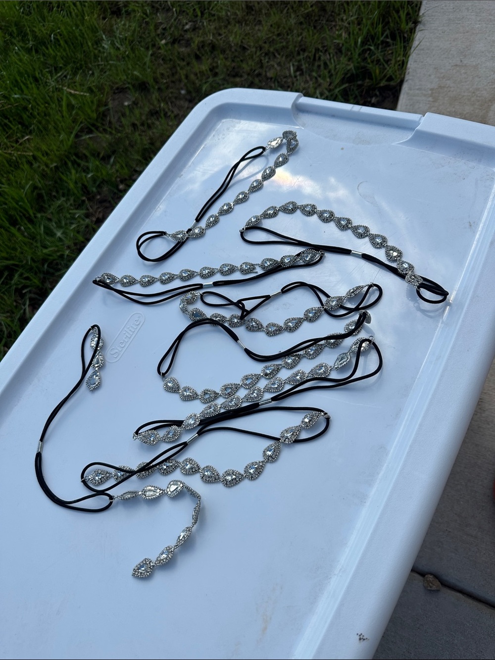 Sparkle Headband Set of 7 - Silver and Black!